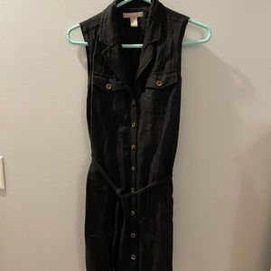 Banana Republic Black dress with black tie belt